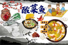 酸菜鱼背景墙PSD模板下载