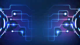 手绘科技感线条广告背景