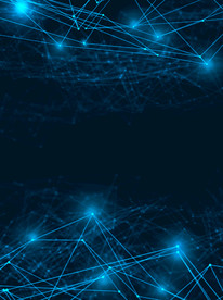 原创手绘商务发光线条科技感蓝色