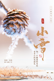 白色简约小雪二十四节气海报图片