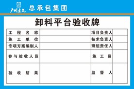 卸料平台验收牌