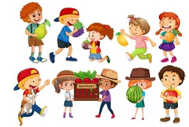 卡通矢量儿童 矢量水果