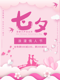 浪漫七夕情人节海报