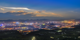 城市夜景晚霞图片