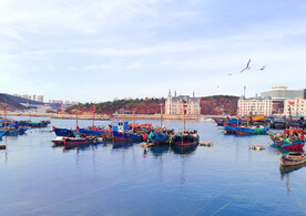 大连渔人码头渔港停泊的渔船