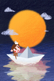 中秋节插画海报