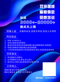 电商科技直播招聘海报