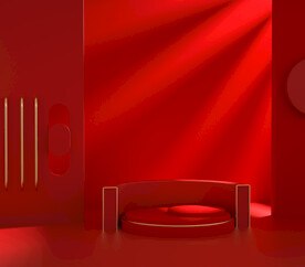 红色C4D海报背景图片