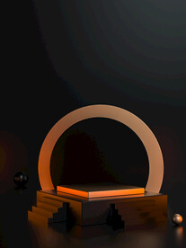 黑金C4D手机端海报背景图片