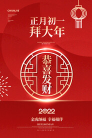 虎年海报 喜迎新春 虎年大吉 