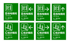 停车场电梯步梯导视牌