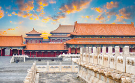夕阳下的故宫摄影