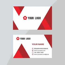 红色色块名片