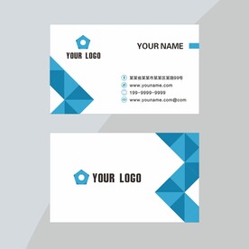 几何蓝色名片