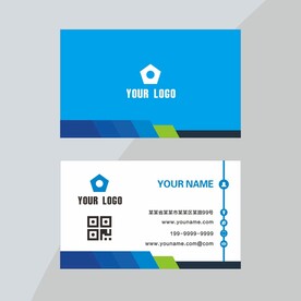 个性蓝绿名片设计