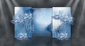 蓝色婚礼合影区