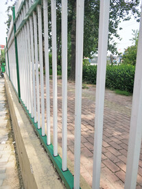 春天的小区栅栏