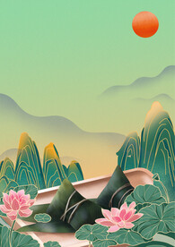 浓情端午节绿色背景