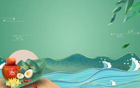 浓情端午节绿色背景