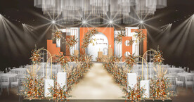 白橙色婚礼效果图