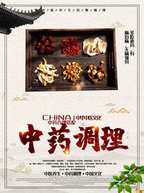 养生之道 山水墨国风 中医中药