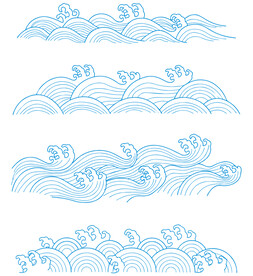 中式水纹浪花纹理素材