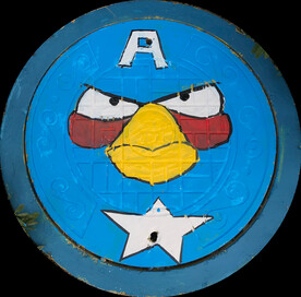 井盖涂鸦  圆形井盖 公共艺术