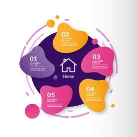 渐变抽象形状信息图