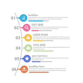 彩色信息图表时间线