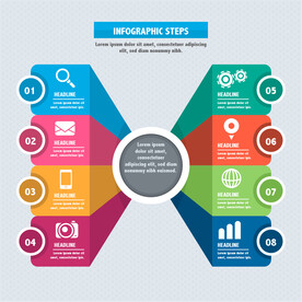 彩色步骤信息图表模板