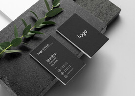 黑色简约大气竖版名片