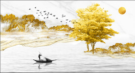 简约山水客厅装饰画