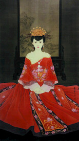 金屏笑坐如花人