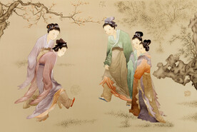仕女蹴鞠图