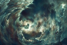 浓郁云涌数字艺术画