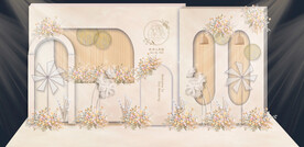 香槟色婚礼迎宾区效果图