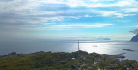 鸟瞰海岸岛屿航拍小镇自然风景