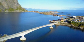 航拍海岸岛屿小镇鸟瞰自然风景