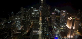 鸟瞰航拍城市高楼夜景霓虹风光