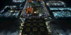 鸟瞰航拍机场飞机夜景霓虹风光