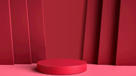 红色背景 c4d场景 质感空间