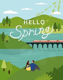春天插画海报