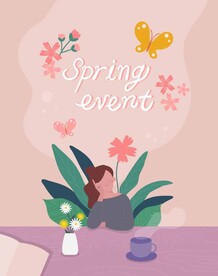 春天插画海报