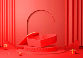 红背景 礼品海报 c4d