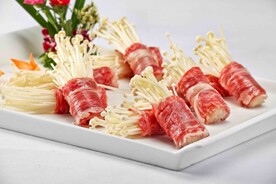 铁板金菇牛肉卷 火锅