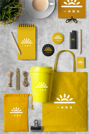 一米阳光logo餐具VI