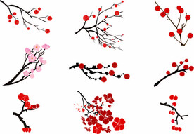 ai矢量古风梅花