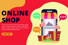 ai矢量线上购物背景