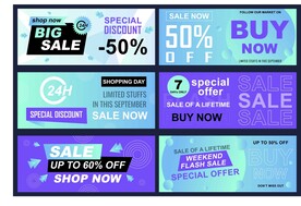 蓝紫色ai矢量促销背景