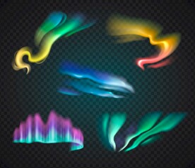 五彩雷电极光素材